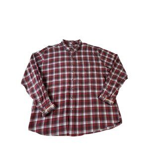 Mine Flannel Shirt Men's XXL Red Black White Plaid Long Sleeve Button Up Top